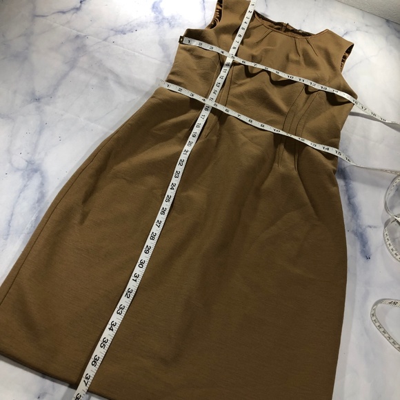 Elie Tahari Tan Camel Fitted Wool Blend Dress - Picture 8 of 8